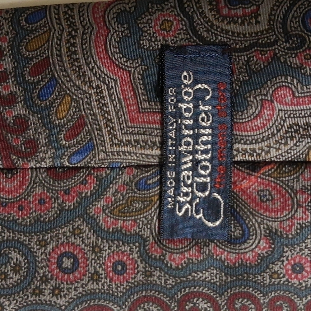 Vintage Strawbridge Clothier Paisley Grey Tie 54 x 3.5